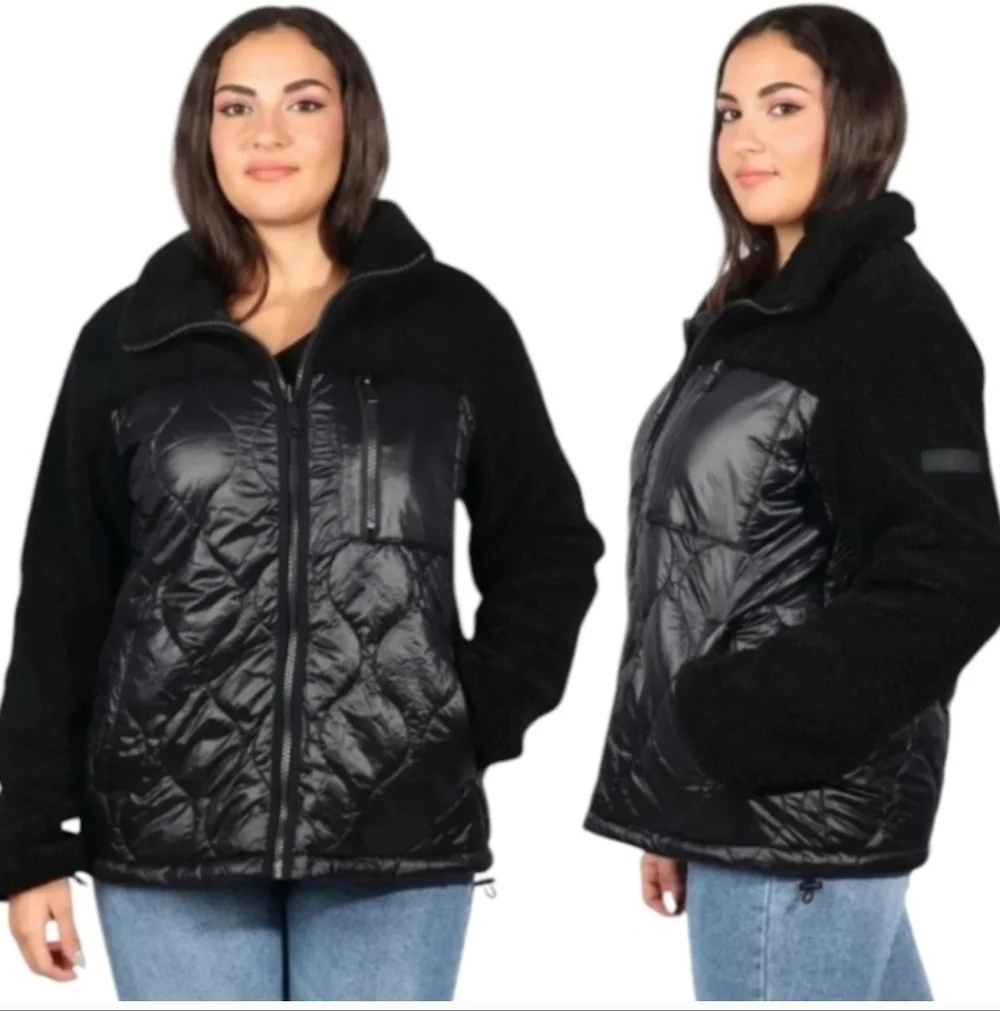 Koolaburra By Ugg Quilted Sherpa Jacket Black Size Medium